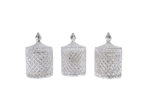 3'lü kristal kavanoz